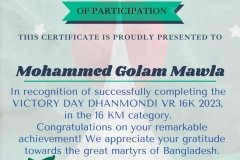 Gold Elegant Seminar Certificate Portrait - 422 -Mohammed Golam Mawla